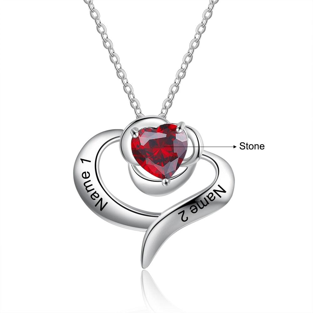 Excellent Rose Pendant, Name Engraved Rose Pendant, Plated Copper Necklace, Birthstone Setting Necklace, Rhodium Plated Jewellery - Personalized Jewel