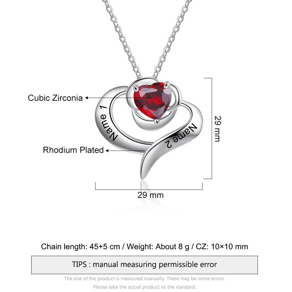 Excellent Rose Pendant, Name Engraved Rose Pendant, Plated Copper Necklace, Birthstone Setting Necklace, Rhodium Plated Jewellery - Personalized Jewel