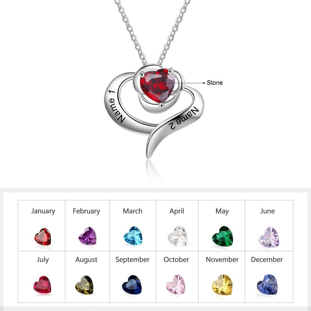 Excellent Rose Pendant, Name Engraved Rose Pendant, Plated Copper Necklace, Birthstone Setting Necklace, Rhodium Plated Jewellery - Personalized Jewel