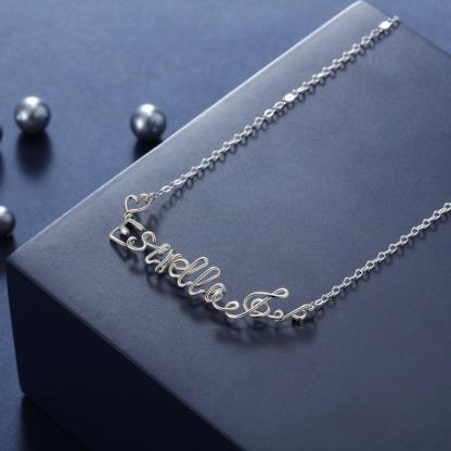 Exquisite Handmade Silver Jewellery, 925 Sterling Silver Necklace, Silver Nameplate Necklace, Silver Wire Jewellery - Personalized Jewel