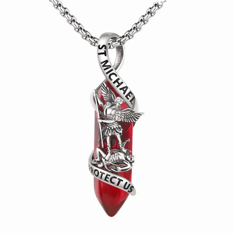 Saint Michael Pendant With 925 Sterling Silver And Polished Finish