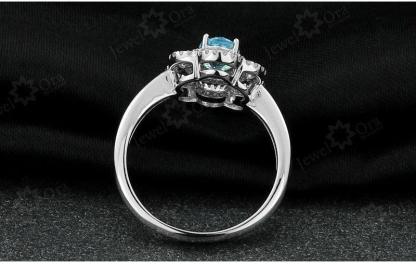 Fashion 925 Silver Sparkling Flower Lady Ring with Natural Stone, Wedding Jewelry for Women - Personalized Jewel