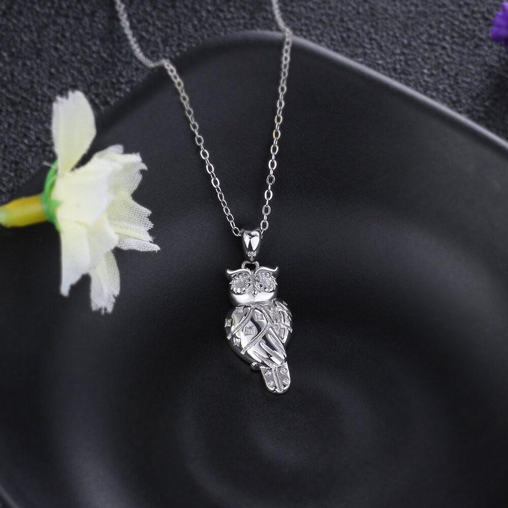 Fashion 925 Sterling Silver Necklace for Women with Owl Shape Pendant, Jewelry Gift for Her - Personalized Jewel