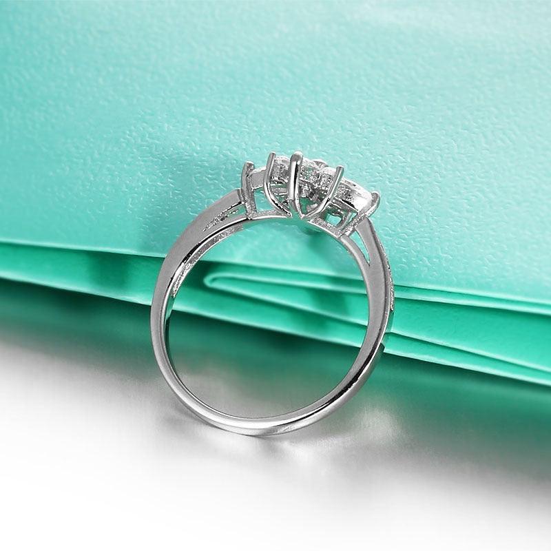 Fashion Flower Design Cubic Zirconia 925 Sterling Silver Engagement Rings For Women Wedding Gift - Personalized Jewel