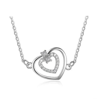 Fashion Heart Pattern Cubic Zirconia 925 Sterling Silver Necklace & Pendant For Women Best Gift Jewelry - Personalized Jewel