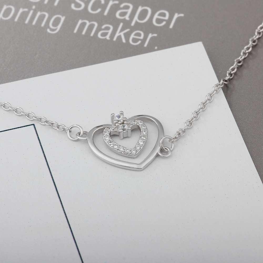 Fashion Heart Pattern Cubic Zirconia 925 Sterling Silver Necklace & Pendant For Women Best Gift Jewelry - Personalized Jewel