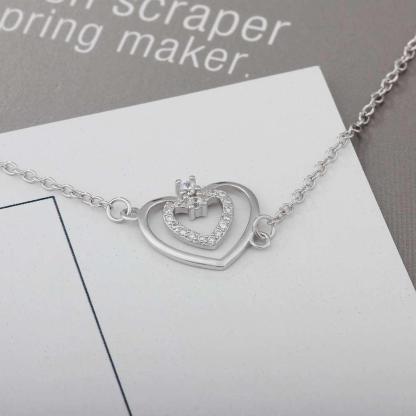 Fashion Heart Pattern Cubic Zirconia 925 Sterling Silver Necklace & Pendant For Women Best Gift Jewelry - Personalized Jewel