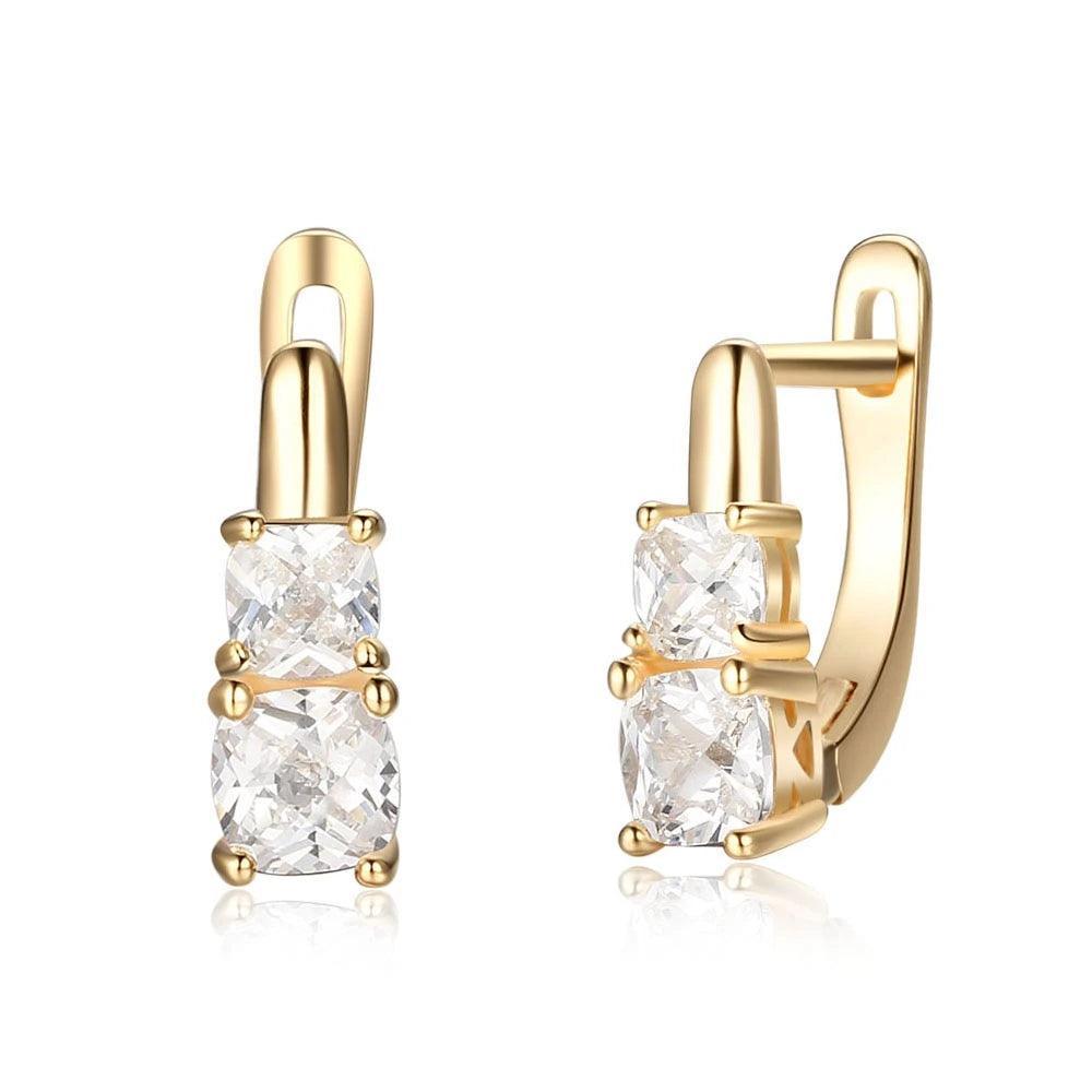 Fashion Hoop Earring Gold Color Round Cubic Zirconia Earrings For Women Gift Ideas for Women - Personalized Jewel