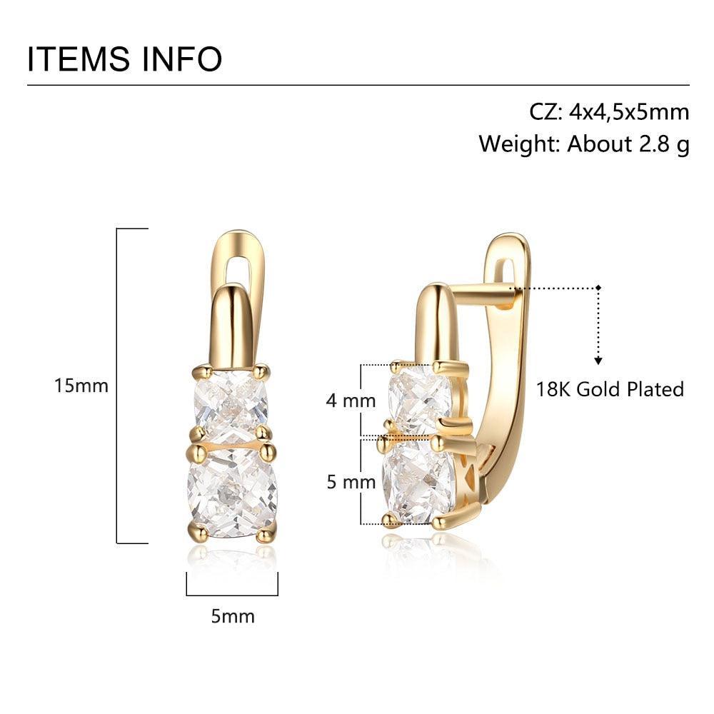 Fashion Hoop Earring Gold Color Round Cubic Zirconia Earrings For Women Gift Ideas for Women - Personalized Jewel