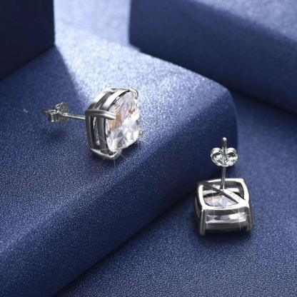 Fashion Jewelry 925 Silver Stud Earrings For Women Cubic Zirconia Colorful Stud Earrings Gift - Personalized Jewel