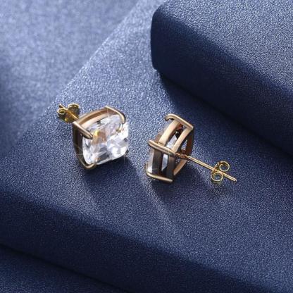Fashion Jewelry 925 Silver Stud Earrings For Women Cubic Zirconia Colorful Stud Earrings Gift - Personalized Jewel