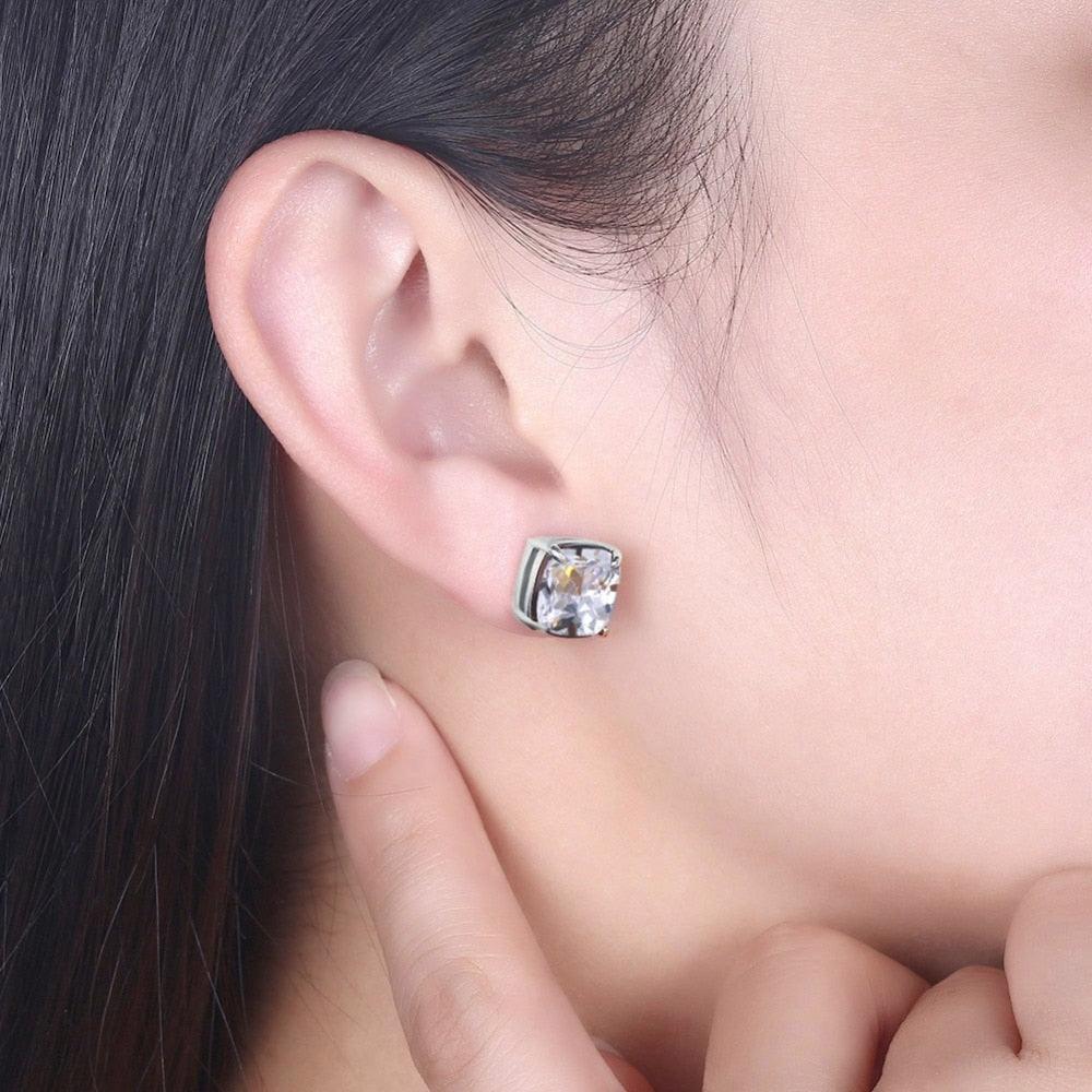 Fashion Jewelry 925 Silver Stud Earrings For Women Cubic Zirconia Colorful Stud Earrings Gift - Personalized Jewel
