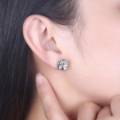 Fashion Jewelry 925 Silver Stud Earrings For Women Cubic Zirconia Colorful Stud Earrings Gift - Personalized Jewel