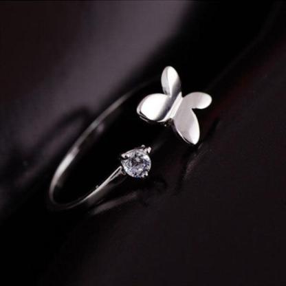 Fashion Lady Rings for Women - Rhodium Plating Butterfly Jewelry for Women - Adjustable Rings for Women - Fashion Jewelry for Women - Personalized Jewel
