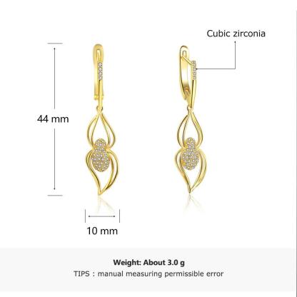 Fashion Long Wave Dangle Double Loop Drop Earrings, Wedding Jewelry for Women - Personalized Jewel
