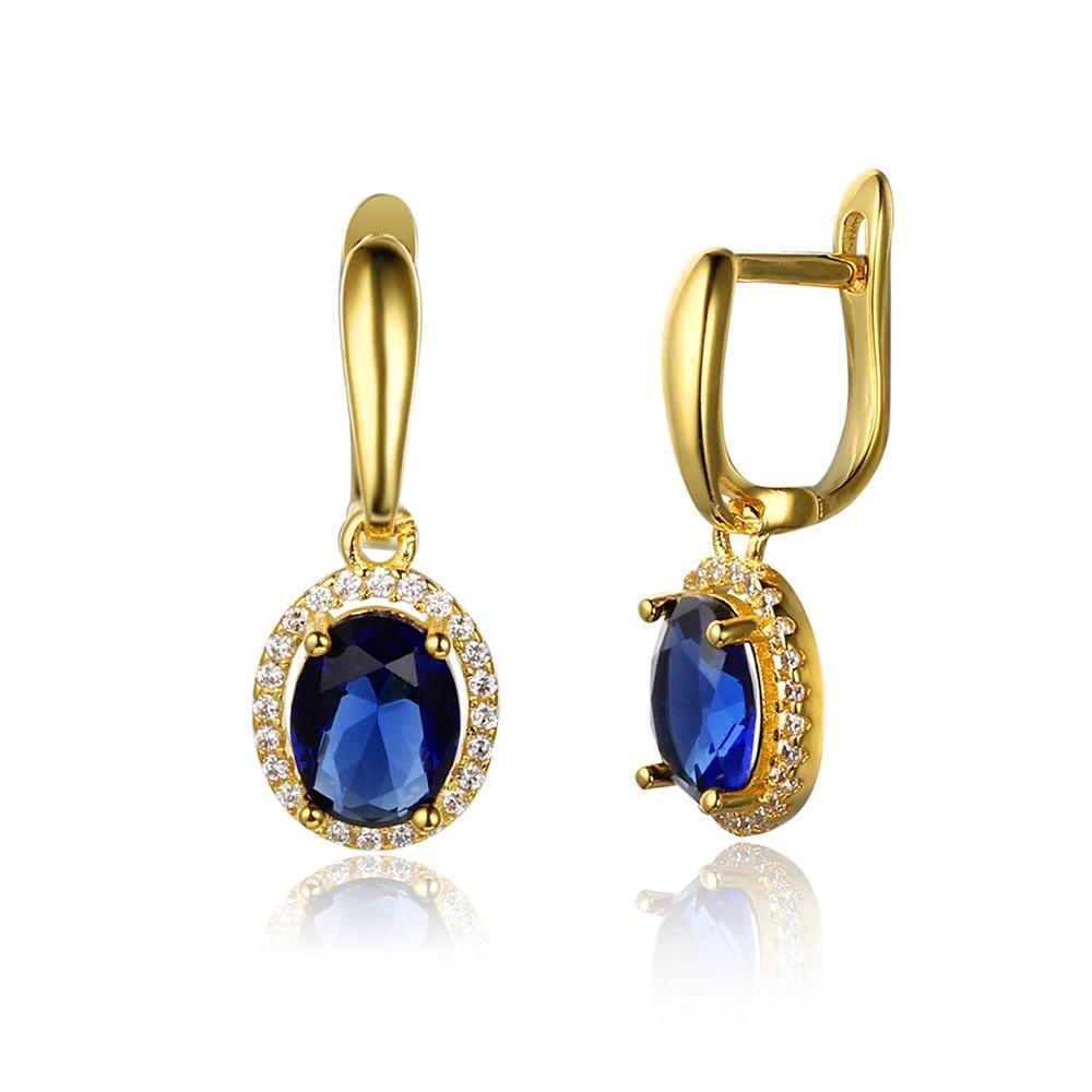 Fashion Party Jewelry Drop Earrings for Women with Blue Cubic Zirconia, Best Gift for Her - Personalized Jewel