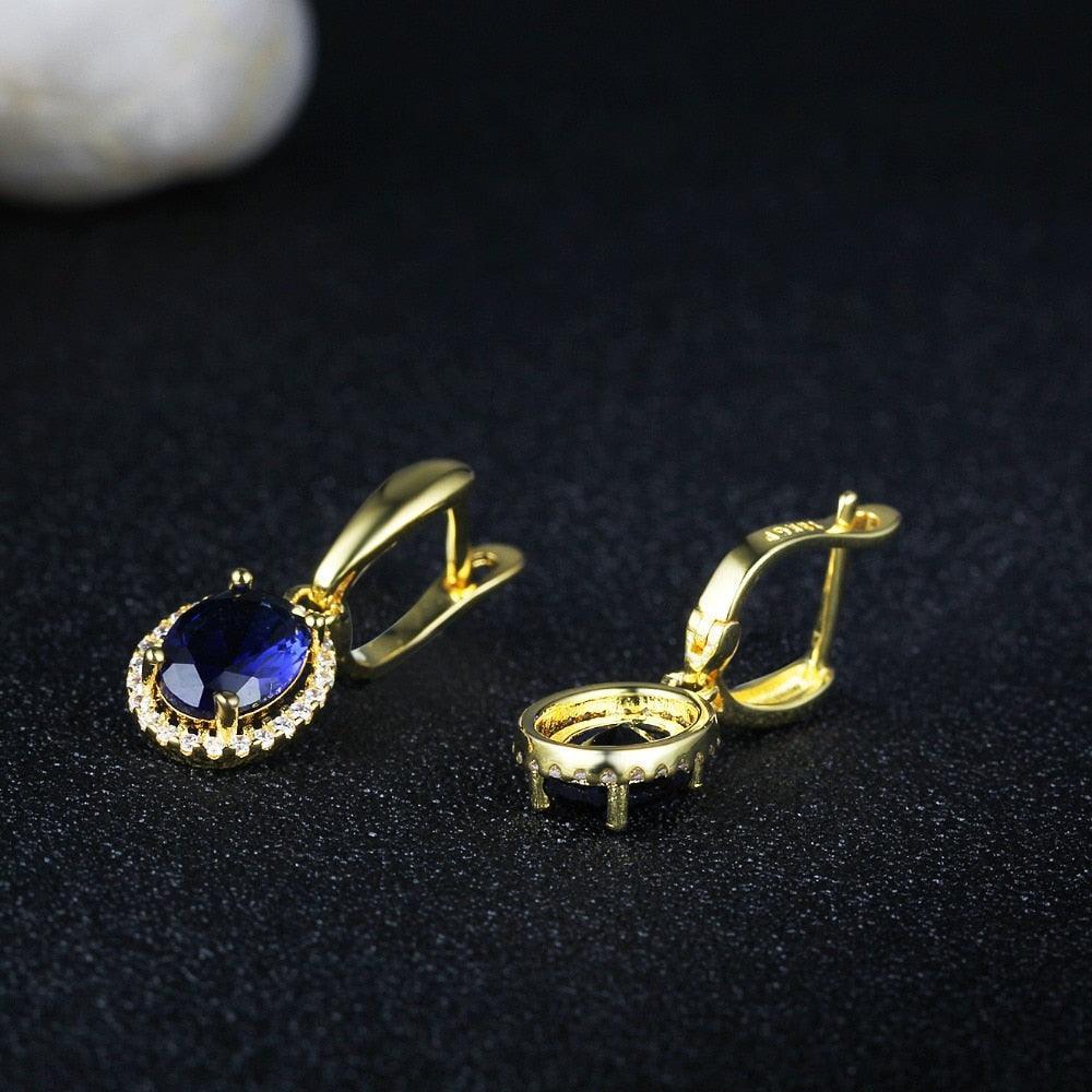 Fashion Party Jewelry Drop Earrings for Women with Blue Cubic Zirconia, Best Gift for Her - Personalized Jewel