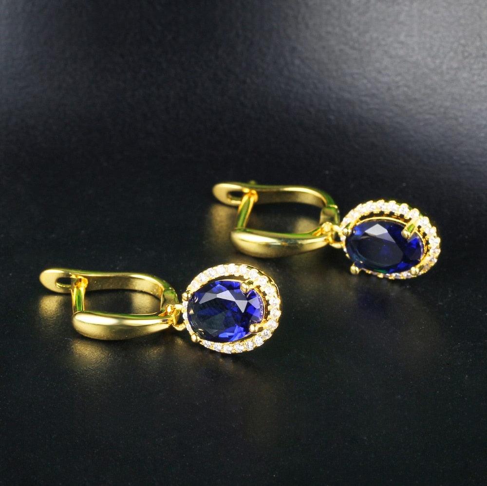 Fashion Party Jewelry Drop Earrings for Women with Blue Cubic Zirconia, Best Gift for Her - Personalized Jewel