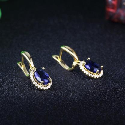 Fashion Party Jewelry Drop Earrings for Women with Blue Cubic Zirconia, Best Gift for Her - Personalized Jewel