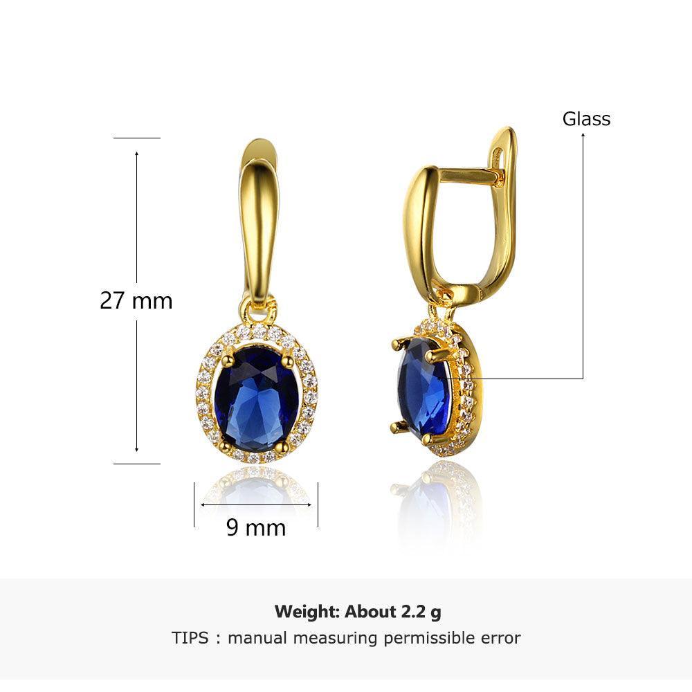 Fashion Party Jewelry Drop Earrings for Women with Blue Cubic Zirconia, Best Gift for Her - Personalized Jewel