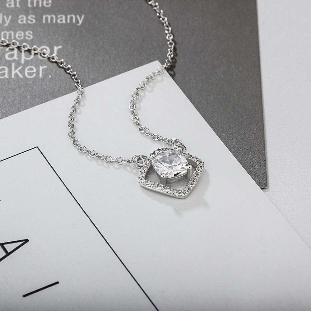Fashion Square Cubic Zirconia 925 Sterling Silver Necklace & Pendant For Women Christmas Best Gift Jewelry - Personalized Jewel