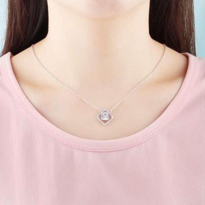 Fashion Square Cubic Zirconia 925 Sterling Silver Necklace & Pendant For Women Christmas Best Gift Jewelry - Personalized Jewel