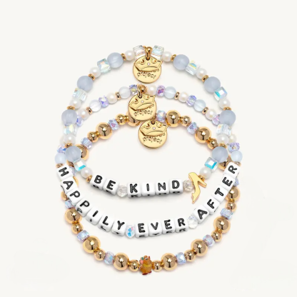Inspirational Beaded Bracelet Bundle With Letter Charms For Women