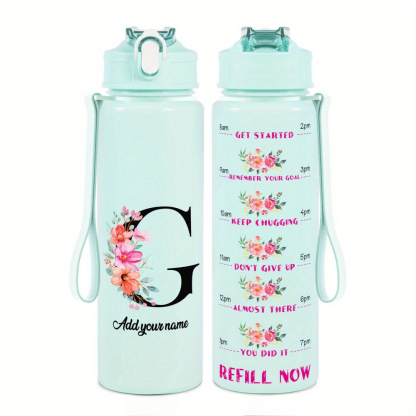 Personalized Water Tracker Bottle With Custom Name