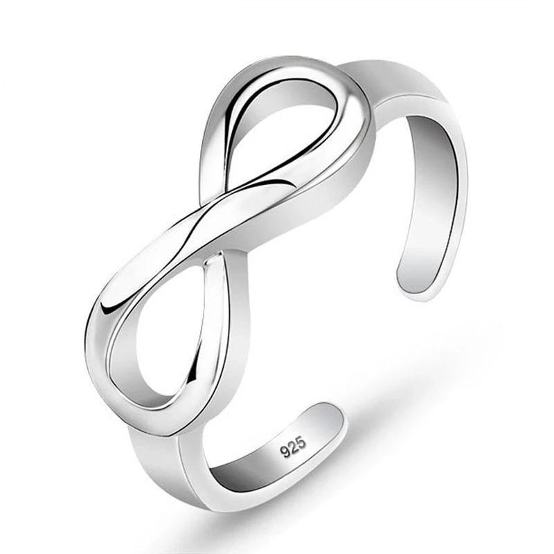 Genuine 925 Sterling Silver Resizable Infinity Ring, Fashion Jewelry Gift for Women - Personalized Jewel