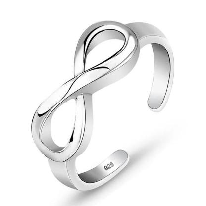 Genuine 925 Sterling Silver Resizable Infinity Ring, Fashion Jewelry Gift for Women - Personalized Jewel