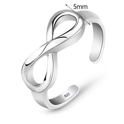 Genuine 925 Sterling Silver Resizable Infinity Ring, Fashion Jewelry Gift for Women - Personalized Jewel