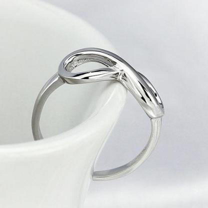 Genuine 925 Sterling Silver Resizable Infinity Ring, Fashion Jewelry Gift for Women - Personalized Jewel