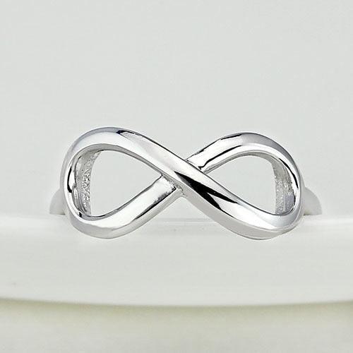 Genuine 925 Sterling Silver Resizable Infinity Ring, Fashion Jewelry Gift for Women - Personalized Jewel