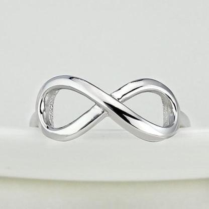 Genuine 925 Sterling Silver Resizable Infinity Ring, Fashion Jewelry Gift for Women - Personalized Jewel