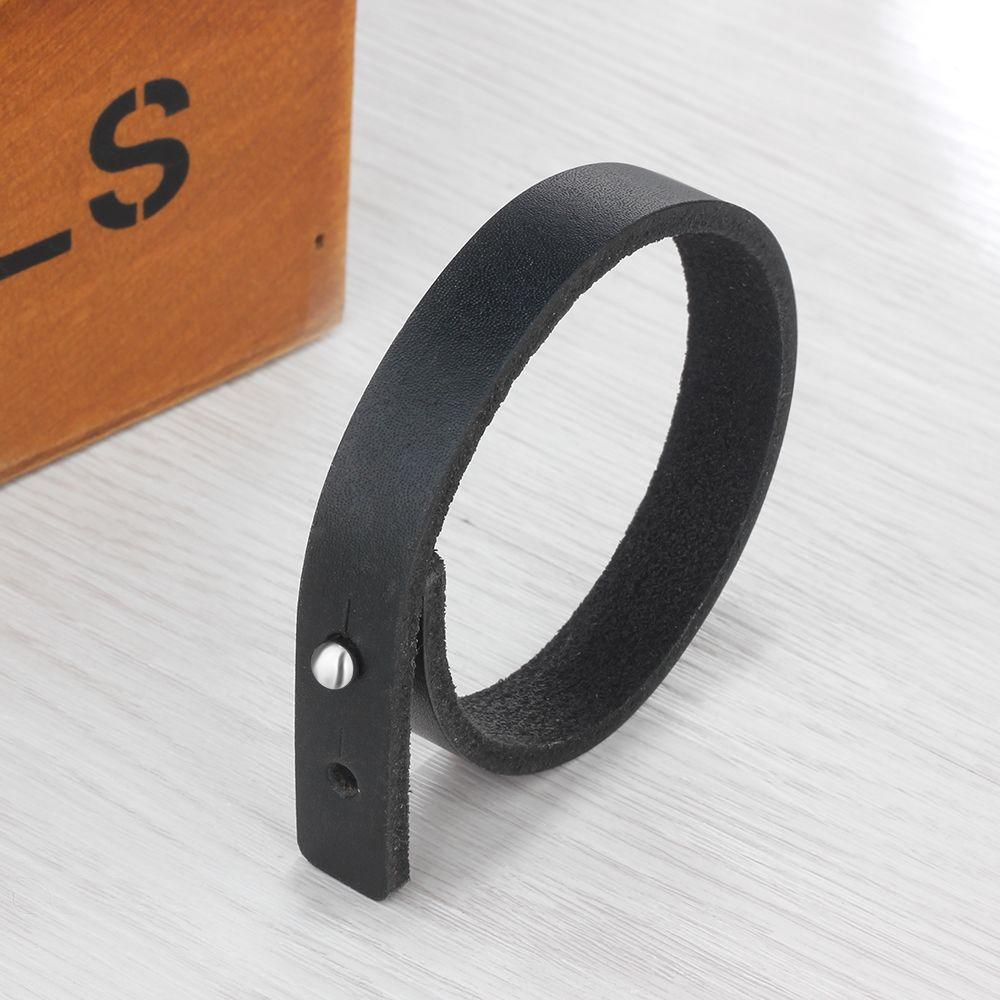 Genuine Leather Trendy Bracelets for Men, Engravable Black Wristbands, and Anniversary Gift for Him - Personalized Jewel