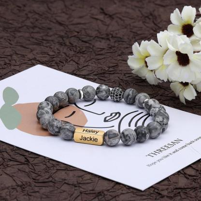 Gold Beaded Chain Bracelet For Men Gold Beaded Customized Fashion Accessory for Men - Personalized Jewel