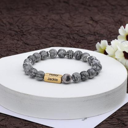 Gold Beaded Chain Bracelet For Men Gold Beaded Customized Fashion Accessory for Men - Personalized Jewel