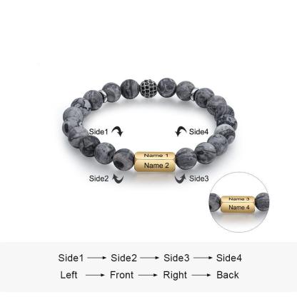Gold Beaded Chain Bracelet For Men Gold Beaded Customized Fashion Accessory for Men - Personalized Jewel
