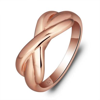 Gold Color 925 Sterling Silver Party Rings for Women with Infinity Love Pattern – Best Jewelry Gift for Her  - Personalized Jewel