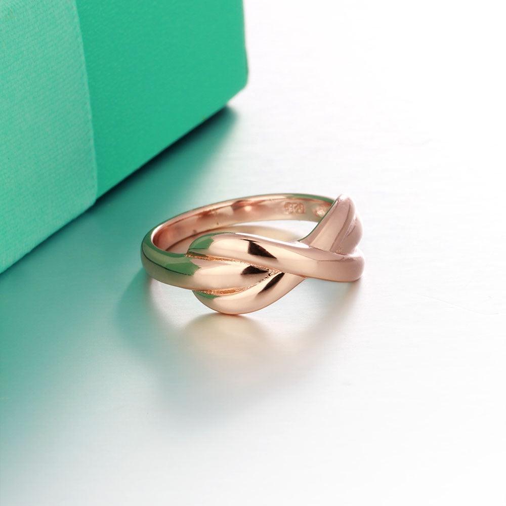Gold Color 925 Sterling Silver Party Rings for Women with Infinity Love Pattern – Best Jewelry Gift for Her  - Personalized Jewel