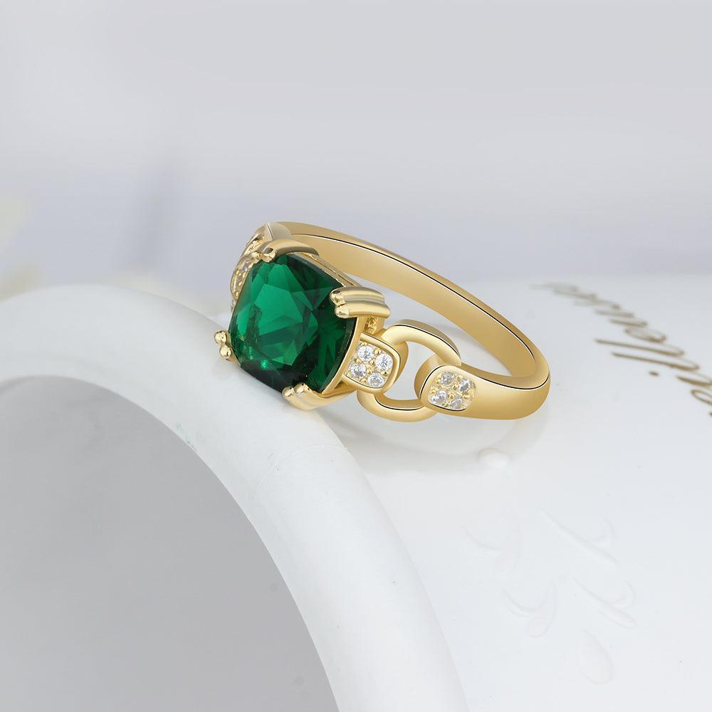 Gold Color Cubic Zirconia Stone Vintage Copper Rings, Customize Birthstone, Jewelry Gift for Women - Personalized Jewel