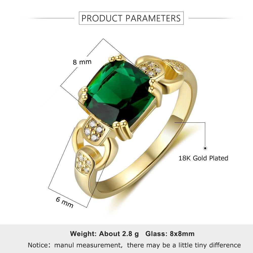 Gold Color Cubic Zirconia Stone Vintage Copper Rings, Customize Birthstone, Jewelry Gift for Women - Personalized Jewel
