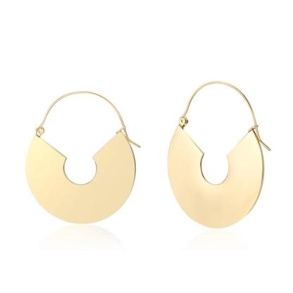 Gold-color Stainless Steel Geometric Shaped Exaggerated Hoop Earring, Party Accessorise for Women - Personalized Jewel