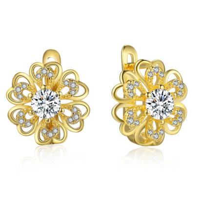 Gold Flower Hoop Earrings- Simple Earrings for Women - Personalized Jewel