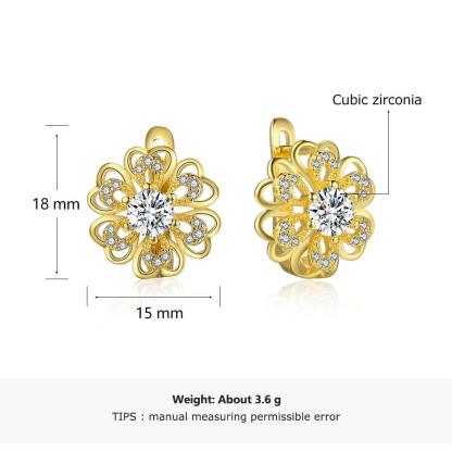 Gold Flower Hoop Earrings- Simple Earrings for Women - Personalized Jewel