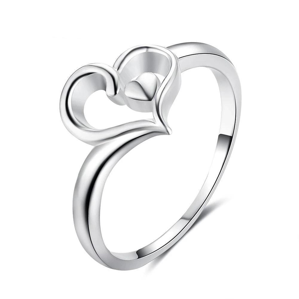 Halo Heart Swirls Shape Rings Sterling Silver Wedding Rings Women - Personalized Jewel
