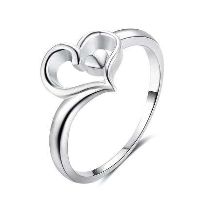 Halo Heart Swirls Shape Rings Sterling Silver Wedding Rings Women - Personalized Jewel
