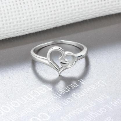 Halo Heart Swirls Shape Rings Sterling Silver Wedding Rings Women - Personalized Jewel