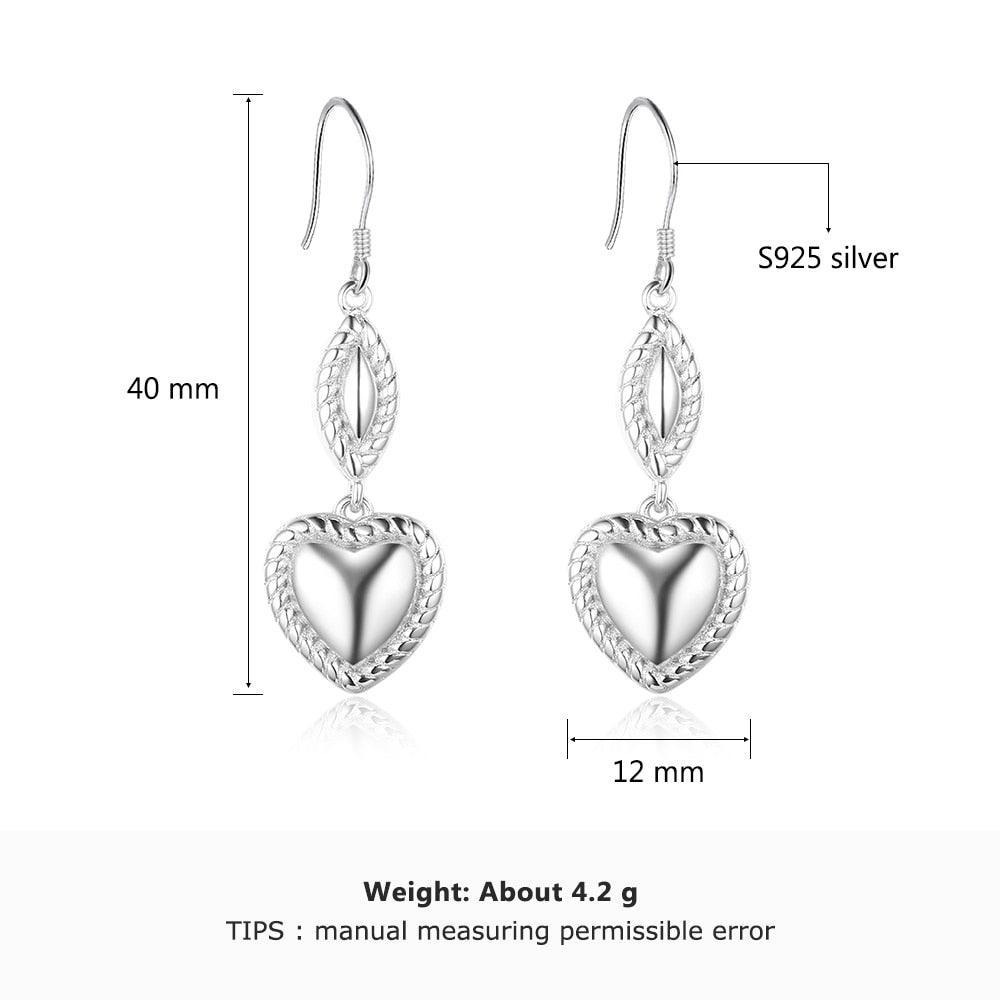 Heart Design Earrings for Women- Sterling Silver Jewelry for Women- Party Jewelry for Women- Stylish Accessories for Women - Personalized Jewel
