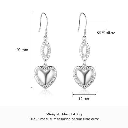 Heart Design Earrings for Women- Sterling Silver Jewelry for Women- Party Jewelry for Women- Stylish Accessories for Women - Personalized Jewel
